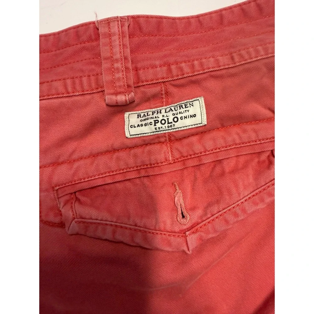 Polo Ralph Lauren Mens Classic Cargo Shorts Salmon Red Cotton Chino Size 44